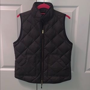 J. CREW Gray Quilted Vest